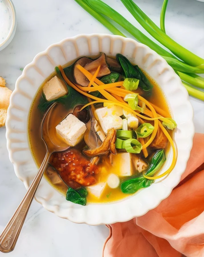 Spinach Soup with Tofu