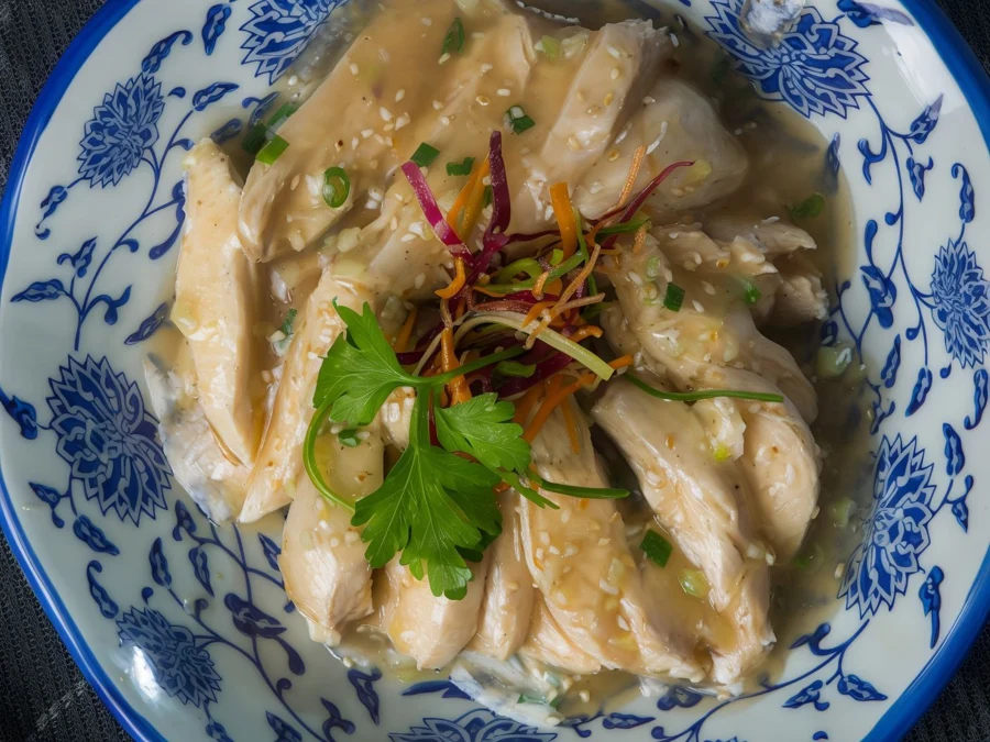 Sliced Chicken With Garlic Dressing - Cold