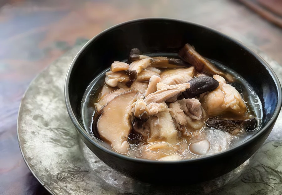 Chicken and Black Mushroom Soup
