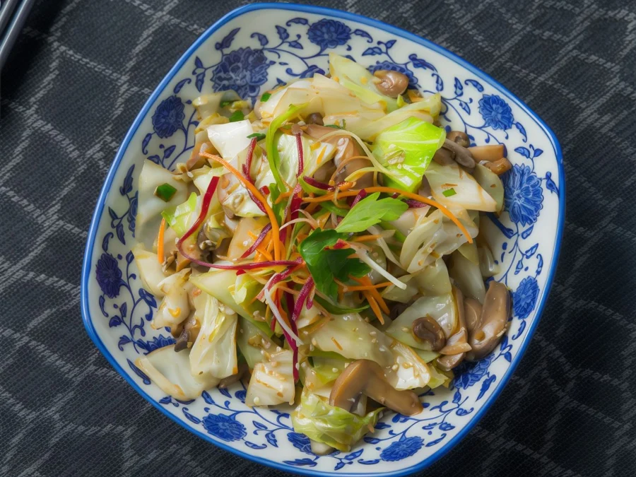 Sauteed Cabbage and Mushrooms