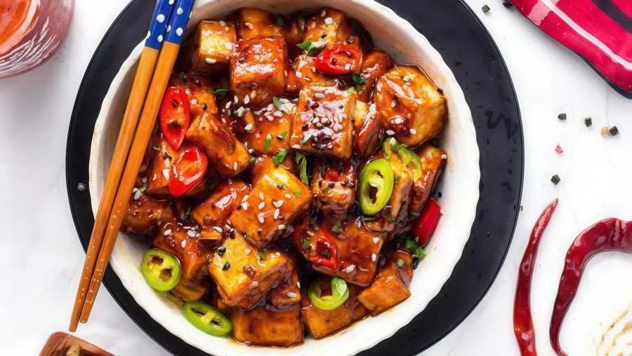 Tofu in Schezwan Sauce